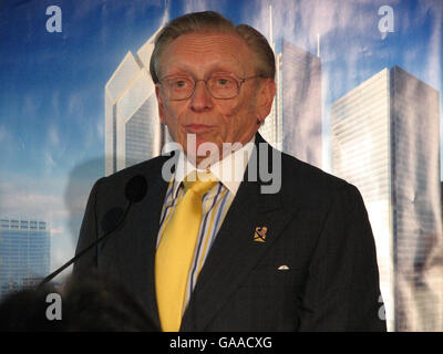 Sviluppatore del World Trade Center Larry Silverstein. Foto Stock