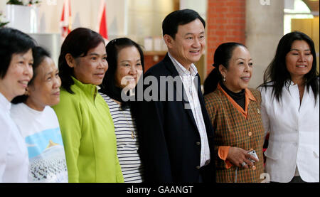 Thaksin Shinawatra visite centro Buddist Foto Stock