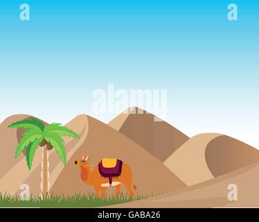 Oasi nel deserto Illustrazione Vettoriale