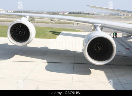 La consegna del primo Airbus A380 a Singapore Airlines Foto Stock