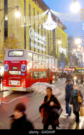 Oxford Street le luci di Natale Foto Stock