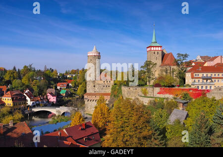 Bautzen in der Oberlausitz - town Bautzen in alta Lusazia, Germania Foto Stock