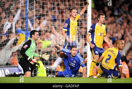 Calcio - Carling Cup - quarto turno - Chelsea / Leicester City - Stamford Bridge. Frank Lampard di Chelsea celebra il suo quarto obiettivo Foto Stock