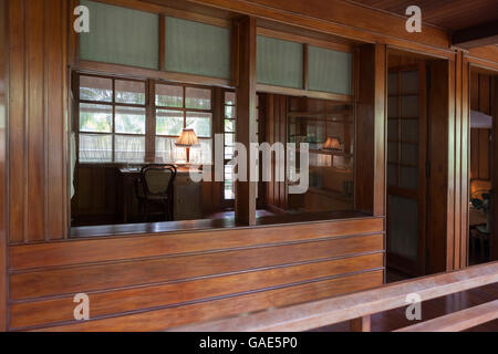 Di Ho Chi Minh stilt house (Nha san Bac Ho) nel Palazzo Presidenziale sito storico, Hanoi, Viet Nam Foto Stock