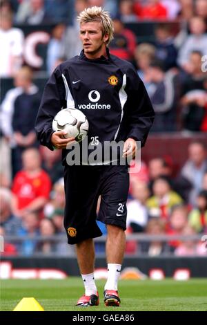 Calcio - fa Barclaycard Premiership - Manchester United Training. David Beckham di Manchester United Foto Stock