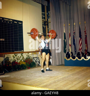 1958 British Empire and Commonwealth Games - Sollevamento pesi - Cardiff Foto Stock