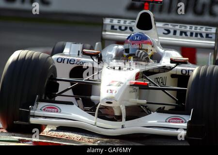 Formula uno Motor Racing - Gran Premio del Belgio - Race Day. Jacques Villeneuve, BAR Honda Foto Stock