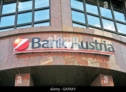 VIENNA, Austria - 6 giugno: logotipo di Bank Austria a Vienna il 6 giugno 2016. Foto Stock
