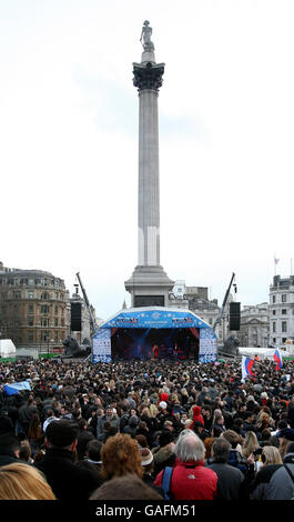 Il Festival invernale russo a Trafalgar Square, nel centro di Londra. Foto Stock