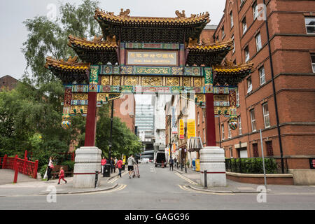 China Town in Faulkner Street, Manchester, Regno Unito Foto Stock