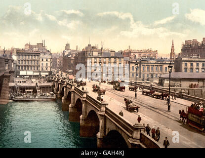 Ponte di Glasgow, Glasgow, Scozia, circa 1900 Foto Stock