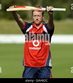 Paul Collingwood in Inghilterra al New Zealand High Performance Center, Lincoln, Nuova Zelanda. Foto Stock