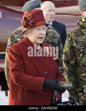 La regina visite RAF Marham Foto Stock