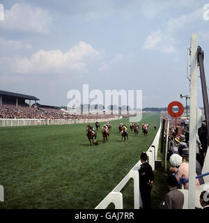 Corse ippiche - il Derby - Epsom. Sea Bird II vince 1965 Derby, guidato da Pat Glennon. Foto Stock