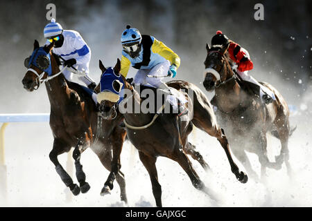 Horse Racing - White Turf - St Moritz Foto Stock