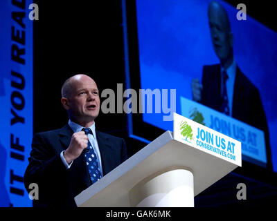 L'ex leader conservatore William Hague si rivolge al Partito conservatore al loro Forum di primavera, al Sage, Gateshead. Foto Stock