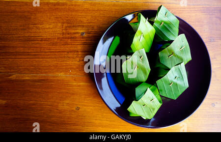 Dolce con riso thai crema pasticciera , della Thailandia Foto Stock