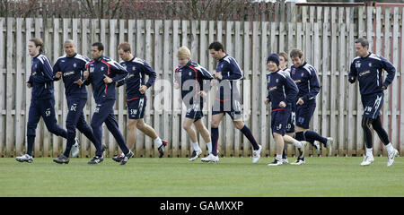 Calcio - Rangers Training Session - Murray Park. Rangers giocatori durante una sessione di allenamento al Murray Park, Glasgow. Foto Stock