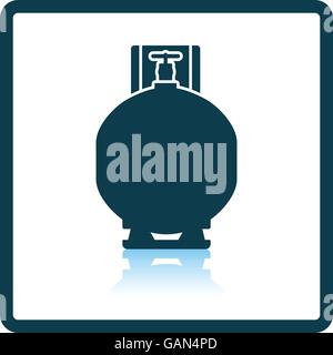 La bombola di gas e la relativa icona. Ombra di design di riflessione. Illustrazione Vettoriale. Illustrazione Vettoriale