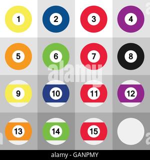 Set di palle da biliardo Illustrazione Vettoriale