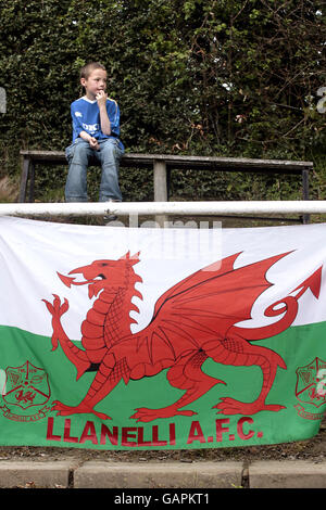 Calcio - Welsh Cup Final - Llanelli AFC v Bangor City - Latham Park Foto Stock