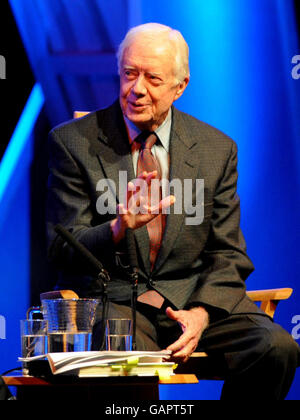 Festival Guardian Hay. L'ex presidente americano Jimmy carter parla al Festival di Hay. Foto Stock