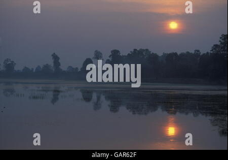 Il paesaggio al Prasat Prei tempio di Angkor presso la cittadina di Siem riep in Cambogia in southeastasia. Foto Stock