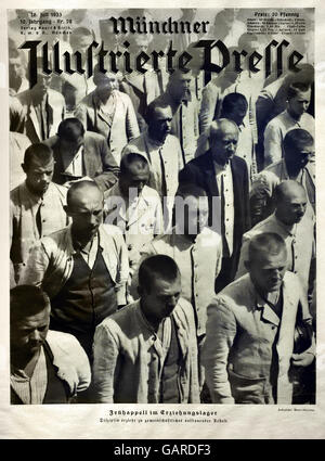 Relazione di Monaco di Baviera illustrato stampa circa il campo educativo Dachau Munchen 16 Juli 1933 Berlino Germania nazista Foto Stock