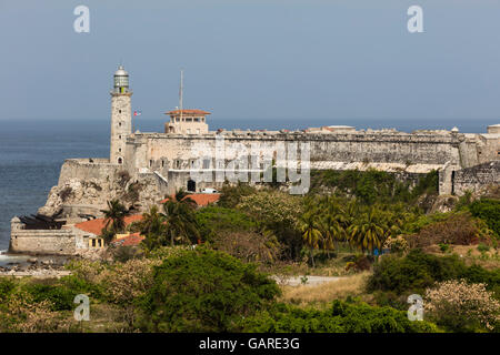 La fortezza e il faro El Morro a l'Avana, Cuba Foto Stock