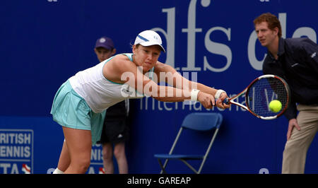 La Gran Bretagna Melanie South (nella foto) affronta la belga Yanina Wickmayer nelle quarti di finale del DFS Classic all'Edgbaston Priory Club di Birmingham. Foto Stock