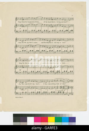 "Bird of Blue" è una canzone di valzer, che probabilmente trasmette una melodia leggera e melodica. Questo titolo evoca immagini di bellezza e grazia, spesso associate alla danza e alla musica del genere valzer popolare nel XIX secolo. Foto Stock