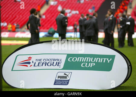 Calcio - Coca-Cola Football League One - Gioca - finale - Doncaster Rovers v Leeds United - Wembley Stadium. Giocatori in campo prima del calcio d'inizio Foto Stock