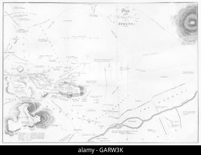 Grecia: Mappa delle antichità di Atene, 1880 Foto Stock