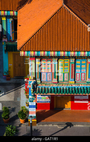 Vista aerea di Tan Teng Niah casa a Little India, Singapore Foto Stock