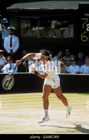 Tennis - campionati di Wimbledon 1987 - Uomini Singoli Final - Pat Cash v Ivan Lendl - Tutti i Club in Inghilterra Foto Stock