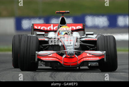 Vodafone McLaren Mercedes, Lewis Hamilton durante il Gran Premio di Magny-Cours, Nevers, Francia. Foto Stock