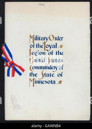 Questo evento ha commemorato il compleanno di Abraham Lincoln, ospitato dall'ordine militare della leale legione degli Stati Uniti presso il Ryan Hotel di St. Paul, Minnesota, riflettendo il significato storico e patriottico. Foto Stock