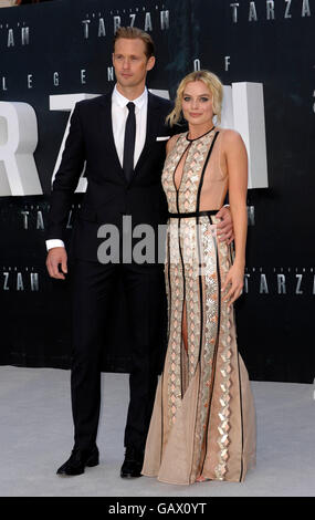 Londra, Regno Unito. 5 Luglio, 2016. Alexander Skarsgard e Margot Robbie che frequentano la premiere europeo della leggenda di Tarzan presso l' Odeon Leicester Square Londra martedì 5 luglio 2016 Credit: Peter Phillips/Alamy Live News Foto Stock