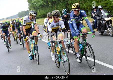 Limoges, Francia. 05 Luglio, 2016. Tour de France tappa 4 Da Saumur a Limoges. HAYMAN Mathew (AUS) pilota del ORICA BikeExchange durante la fase 4 del 2016 Tour de France a 237 km Stadio tra Saumur e Limoges, in data 5 luglio 2016 a Limoges, Francia Credit: Azione Plus sport/Alamy Live News Foto Stock