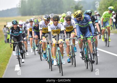 Limoges, Francia. 05 Luglio, 2016. Tour de France tappa 4 Da Saumur a Limoges. Team LottoNL - Jumbo durante la fase 4 del 2016 Tour de France a 237 km Stadio tra Saumur e Limoges, in data 5 luglio 2016 a Limoges, Francia Credit: Azione Plus sport/Alamy Live News Foto Stock