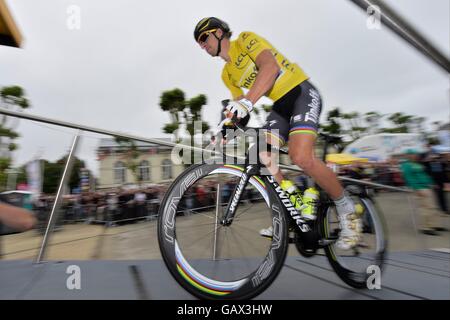 Limoges, Francia. 05 Luglio, 2016. Tour de France tappa 4 Da Saumur a Limoges. SAGAN Peter (SVK) pilota del TINKOFF durante la fase 4 del 2016 Tour de France a 237 km Stadio tra Saumur e Limoges, in data 5 luglio 2016 a Limoges, Francia Credit: Azione Plus sport/Alamy Live News Foto Stock