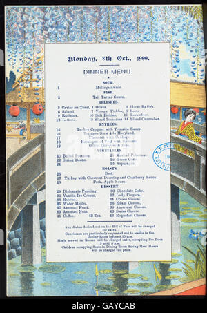 Cena ospitata presso il Grand Hotel di Yokohama, Giappone, in cui si tiene un evento sociale in questo hotel di lusso. Foto Stock