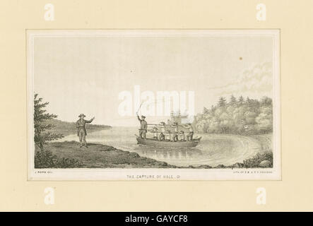 "La cattura di Hale" si riferisce alla cattura di Nathan Hale, una spia dell'Esercito continentale durante la guerra di indipendenza americana. Fu giustiziato dagli inglesi nel 1776, diventando un simbolo di patriottismo e sacrificio. Foto Stock