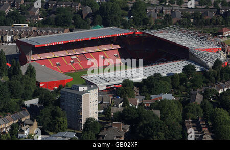 Stock aereo di Londra. Foto aeree mostra la Valle, lo stadio del Charlton Athletic Football Club, Londra. Foto Stock