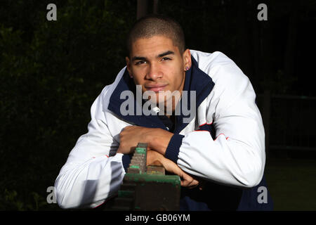 Olympics - Team GB Gymnastics Press Conference - Birmingham. Louis Smith, membro del British Olympic Gymnast Team, a seguito di una conferenza stampa all'Hilton Metropole di Birmingham. Foto Stock