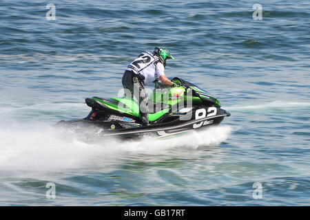 Richard cavo, alla guida di una Kawasaki Ultra 300X in un P1 AquaX gara, durante la Scottish Grand Prix del mare, tenutasi a Greenock. Foto Stock