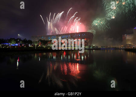 Olimpiadi - Giochi Olimpici di Pechino 2008 - cerimonia di apertura. Vista della cerimonia di apertura dei Giochi Olimpici di Pechino 2008 presso lo Stadio Nazionale di Pechino, Cina. Foto Stock