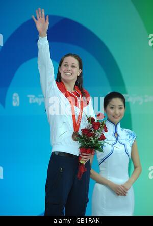 Olimpiadi - Giochi Olimpici di Pechino 2008 - giorno due. US nuotatore Katie Hoff donne 400m individuale Medley Foto Stock