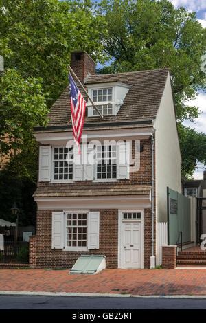 La Betsy Ross House, Philadelphia, in Pennsylvania, STATI UNITI D'AMERICA Foto Stock