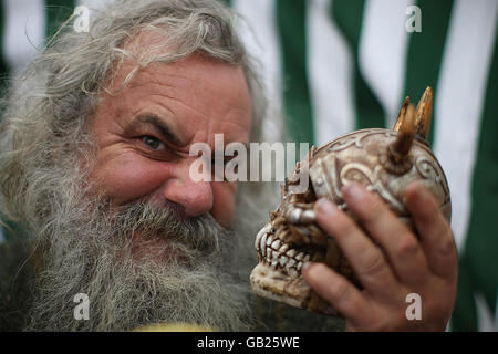 Ian Barber presso la più antica fiera tradizionale irlandese di Puck a Killorglin, contea di Kerry. Foto Stock